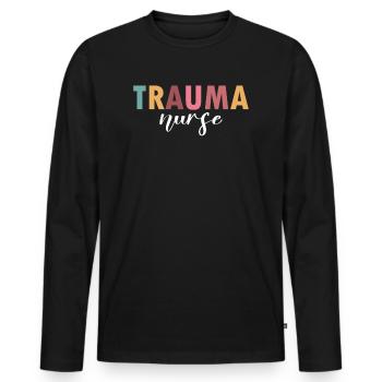 The life of a trauma nurse - Men's Premium Organic Long Sleeve Shirt - black - Front - Nico (187cm)