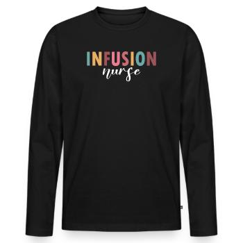 Infusion Nurse Life - T-shirt manches longues Premium bio Homme - noir - Devant - Nico (187cm)