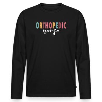 Orthopädische Krankenschwester Leben - Männer Premium Bio Langarmshirt - Schwarz - Vorne - Nico (187cm)