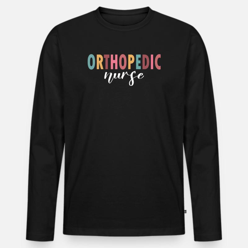 Orthopädische Krankenschwester Leben - Männer Premium Bio Langarmshirt - Schwarz