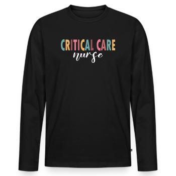 The life of an intensive care nurse - Men's Premium Organic Long Sleeve Shirt - black - Front - Nico (187cm)
