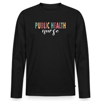 Life of the nurse in public - Men's Premium Organic Long Sleeve Shirt - black - Front - Nico (187cm)
