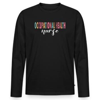 Arbeitsmedizinische Krankenschwester Leben - Männer Premium Bio Langarmshirt - Schwarz - Vorne - Nico (187cm)
