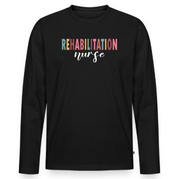 Rehabilitaton Nurse Life - Men's Premium Organic Long Sleeve Shirt - black - Front - Nico (187cm)