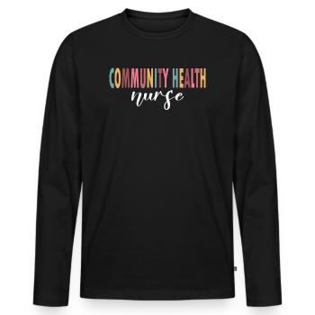 Community Health Nurse Life - Men's Premium Organic Long Sleeve Shirt - black - Front - Nico (187cm)