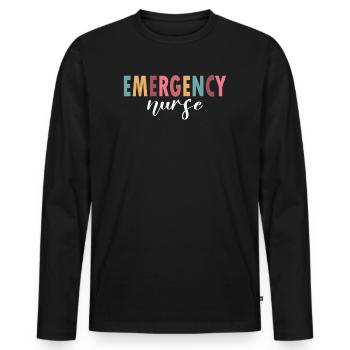 The life of an emergency nurse - Men's Premium Organic Long Sleeve Shirt - black - Front - Nico (187cm)