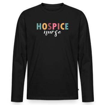 Das Leben einer Hospizschwester - Männer Premium Bio Langarmshirt - Schwarz - Vorne - Nico (187cm)
