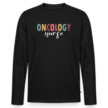 Onokologie-Krankenschwester-Leben - Männer Premium Bio Langarmshirt - Schwarz - Vorne - Nico (187cm)