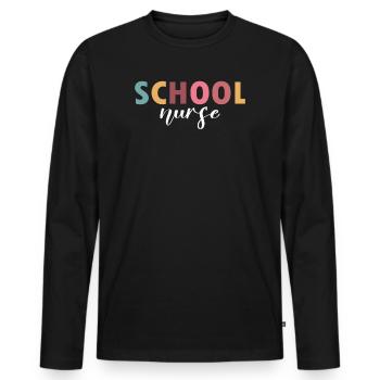 Das Leben der Schulkrankenschwester - Männer Premium Bio Langarmshirt - Schwarz - Vorne - Nico (187cm)