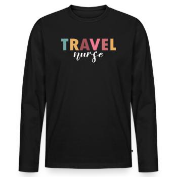 Travel Nurse Life - Men's Premium Organic Long Sleeve Shirt - black - Front - Nico (187cm)