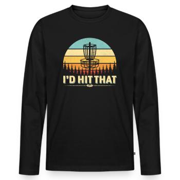 I'd Hit That Funny Disc Golfer - Männer Premium Bio Langarmshirt - Schwarz - Vorne - Nico (187cm)