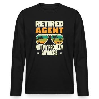 Retired Men Retired Agent Not My Problem Anymore - Männer Premium Bio Langarmshirt - Schwarz - Vorne - Nico (187cm)