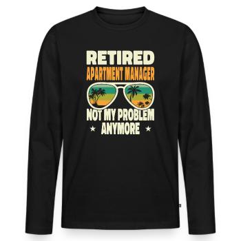 Hommes retraités Gestionnaire d’appartement à la retraite Pas mon - T-shirt manches longues Premium bio Homme - noir - Devant - Nico (187cm)