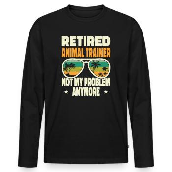 Hommes à la retraite Entraîneur d’animaux à la retraite Pas mon problème - T-shirt manches longues Premium bio Homme - noir - Devant - Nico (187cm)