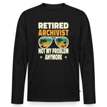 Hommes à la retraite Archiviste à la retraite Pas mon problème - T-shirt manches longues Premium bio Homme - noir - Devant - Nico (187cm)