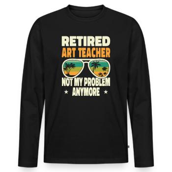 Hommes à la retraite Professeur d’art à la retraite Pas mon problème - T-shirt manches longues Premium bio Homme - noir - Devant - Nico (187cm)
