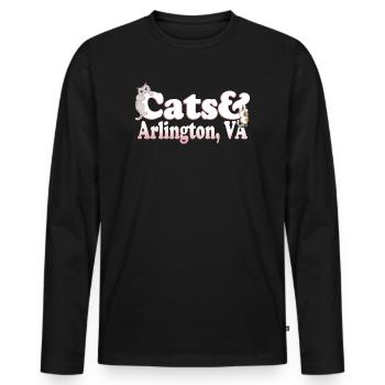 Cute Kawaii Cats And Arlington, VA Women's Cat and - Men's Premium Organic Long Sleeve Shirt - black - Front - Nico (187cm)