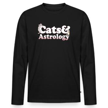 Cute Kawaii Cats And Astrology Women's Cat and - Männer Premium Bio Langarmshirt - Schwarz - Vorne - Nico (187cm)