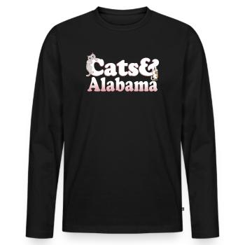 Cute Kawaii Cats And Alabama Women's Cat and - Men's Premium Organic Long Sleeve Shirt - black - Front - Nico (187cm)