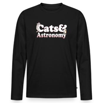 Chats Kawaii mignons et astronomie femmes chat et - T-shirt manches longues Premium bio Homme - noir - Devant - Nico (187cm)