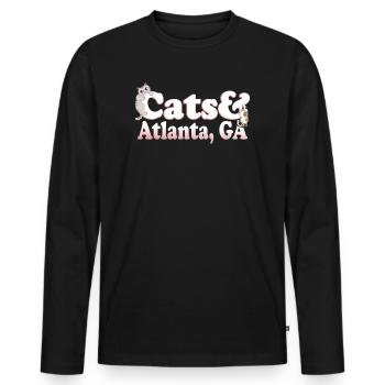 Cute Kawaii Cats And Atlanta, GA Women's Cat and - Men's Premium Organic Long Sleeve Shirt - black - Front - Nico (187cm)