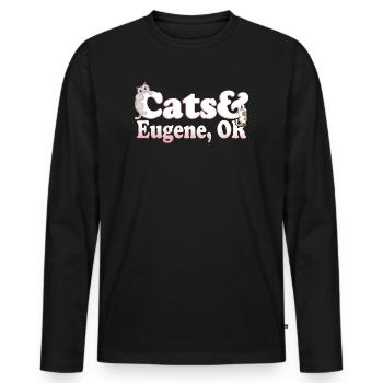 Cute Kawaii Cats And Eugene, OR Women's Cat and - Men's Premium Organic Long Sleeve Shirt - black - Front - Nico (187cm)