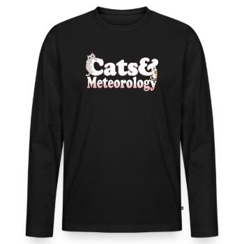 Cute Kawaii Cats And Meteorology Women's Cat and - Men's Premium Organic Long Sleeve Shirt - black - Front - Nico (187cm)