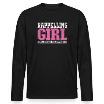 Womens Rappelling Girl Like A Normal Girl But - Men's Premium Organic Long Sleeve Shirt - black - Front - Nico (187cm)