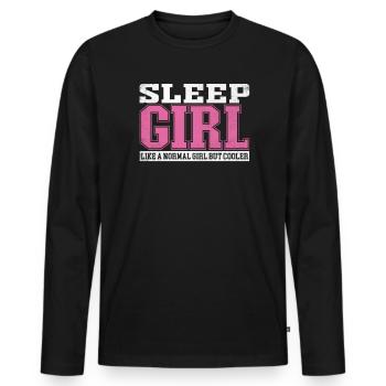 Fille de sommeil pour femmes comme une fille normale mais plus cool - T-shirt manches longues Premium bio Homme - noir - Devant - Nico (187cm)