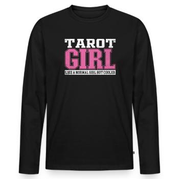 Fille de tarot pour femmes comme une fille normale mais plus cool - T-shirt manches longues Premium bio Homme - noir - Devant - Nico (187cm)