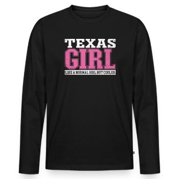 Femme Texas Fille Comme Une Fille Normale Mais Plus Cool - T-shirt manches longues Premium bio Homme - noir - Devant - Nico (187cm)