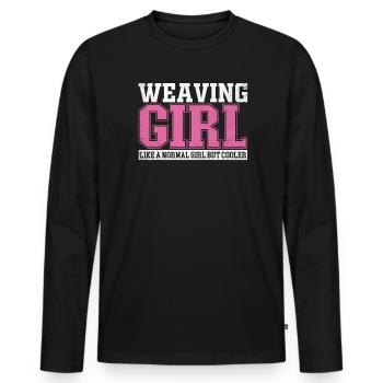Femmes Tissage Fille Comme Une Fille Normale Mais Plus Cool - T-shirt manches longues Premium bio Homme - noir - Devant - Nico (187cm)
