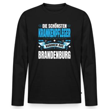 Die Schönsten Krankenpfleger Kommen Aus - Männer Premium Bio Langarmshirt - Schwarz - Vorne - Nico (187cm)