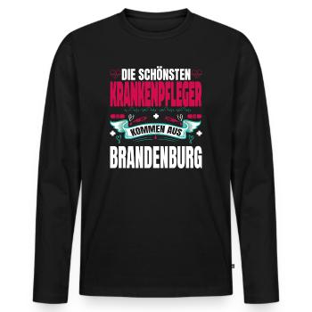 Die Schönsten Krankenpfleger Kommen Aus - Männer Premium Bio Langarmshirt - Schwarz - Vorne - Nico (187cm)