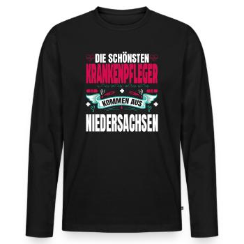 Die Schönsten Krankenpfleger Kommen Aus - Männer Premium Bio Langarmshirt - Schwarz - Vorne - Nico (187cm)