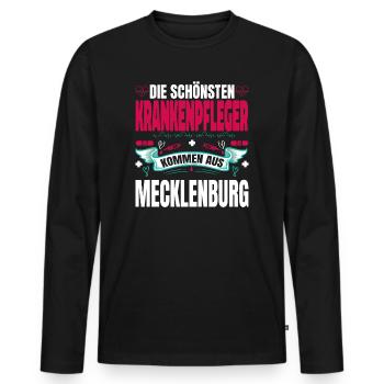 Die Schönsten Krankenpfleger Kommen Aus - Männer Premium Bio Langarmshirt - Schwarz - Vorne - Nico (187cm)