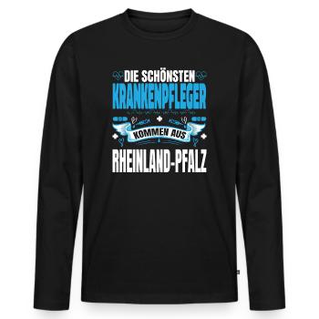 Die Schönsten Krankenpfleger Kommen Aus - Männer Premium Bio Langarmshirt - Schwarz - Vorne - Nico (187cm)