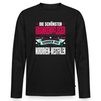 Die Schönsten Krankenpfleger Kommen Aus - Männer Premium Bio Langarmshirt - Schwarz - Vorne - Nico (187cm)