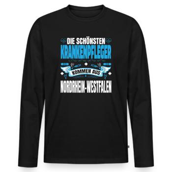 Die Schönsten Krankenpfleger Kommen Aus - Männer Premium Bio Langarmshirt - Schwarz - Vorne - Nico (187cm)