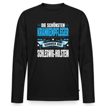 Die Schönsten Krankenpfleger Kommen Aus - Männer Premium Bio Langarmshirt - Schwarz - Vorne - Nico (187cm)