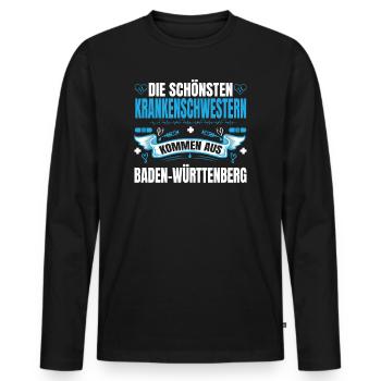 Die Schönsten Krankenschwestern Kommen Aus - Männer Premium Bio Langarmshirt - Schwarz - Vorne - Nico (187cm)