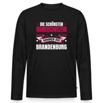 Die Schönsten Krankenschwestern Kommen Aus - Männer Premium Bio Langarmshirt - Schwarz - Vorne - Nico (187cm)