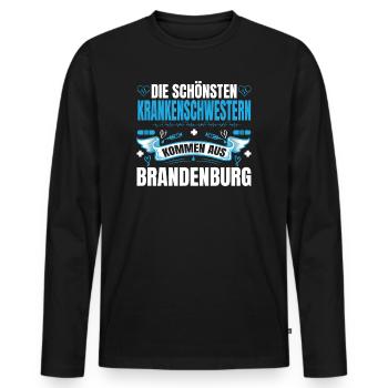 Die Schönsten Krankenschwestern Kommen Aus - Männer Premium Bio Langarmshirt - Schwarz - Vorne - Nico (187cm)