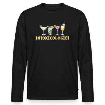 Cocktails mélangeant barman dictons - T-shirt manches longues Premium bio Homme - noir - Devant - Nico (187cm)