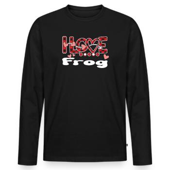 I Love Frog Girls Frog - Männer Premium Bio Langarmshirt - Schwarz - Vorne - Nico (187cm)