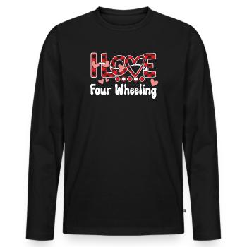 J’aime quatre roues filles quatre roues - T-shirt manches longues Premium bio Homme - noir - Devant - Nico (187cm)