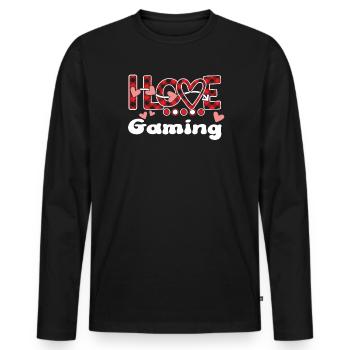 I Love Gaming Girls Gaming - Men's Premium Organic Long Sleeve Shirt - black - Front - Nico (187cm)
