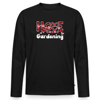 I Love Gardening Girls Gardening - Men's Premium Organic Long Sleeve Shirt - black - Front - Nico (187cm)