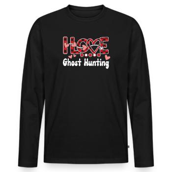 I Love Ghost Hunting Girls Ghost Hunting - Men's Premium Organic Long Sleeve Shirt - black - Front - Nico (187cm)