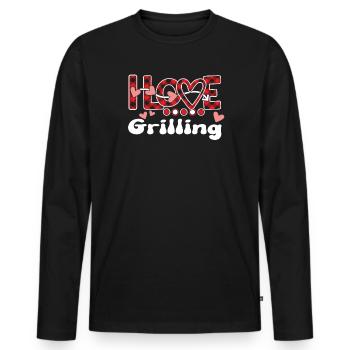 I Love Grilling Girls Grilling - Men's Premium Organic Long Sleeve Shirt - black - Front - Nico (187cm)
